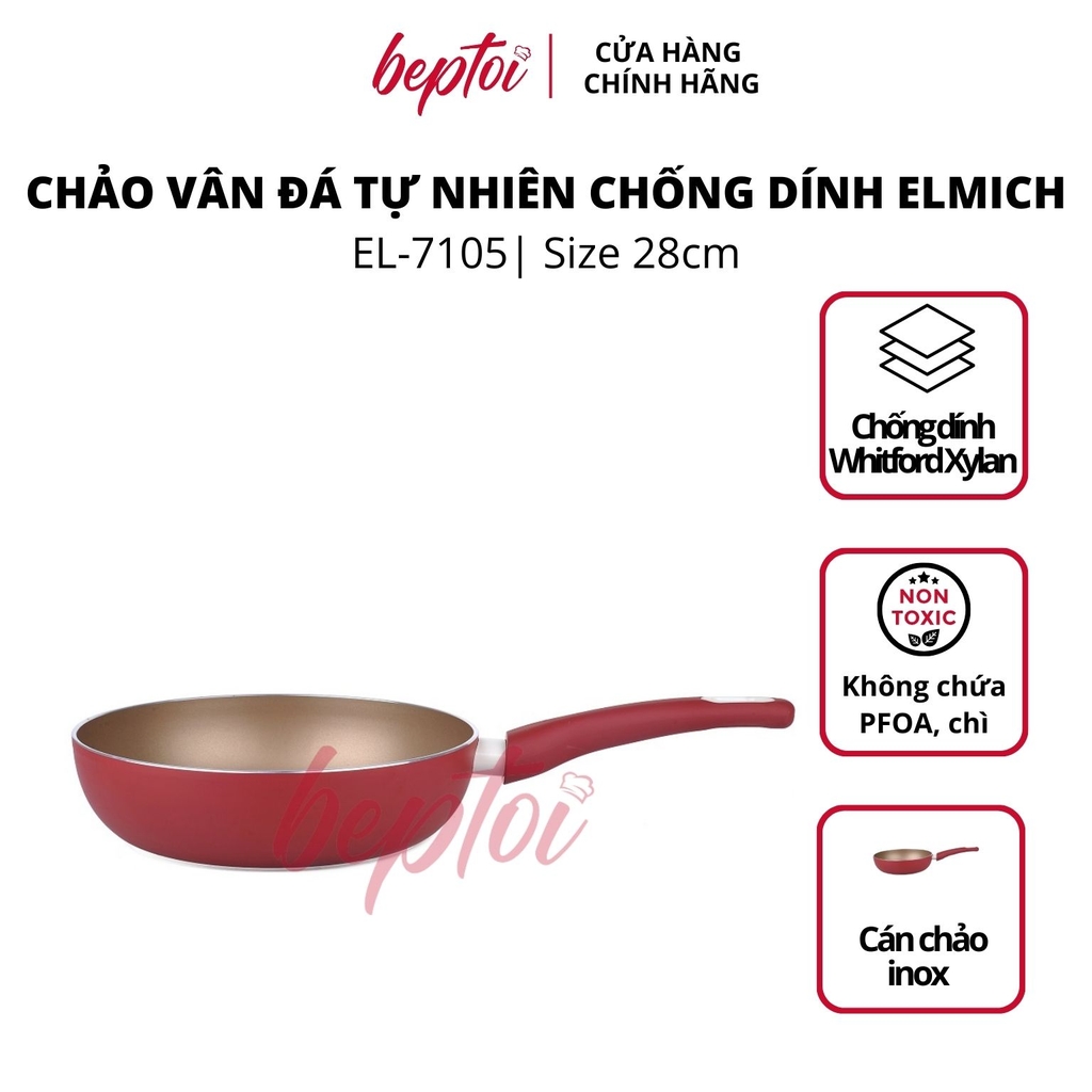 Chảo chống dính Elmich cao cấp đáy từ EL-7102/7103/7104/7105