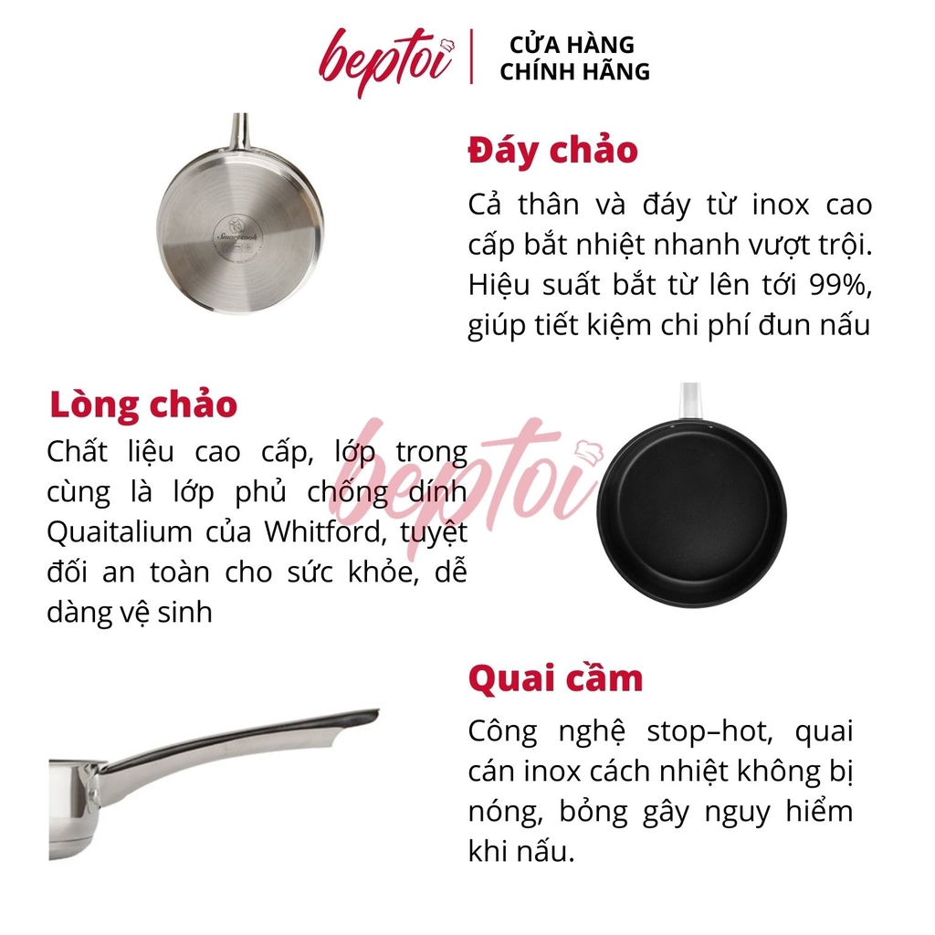 Chảo chống dính Inox Smartcook, chảo chống dính bếp từ Smartcook