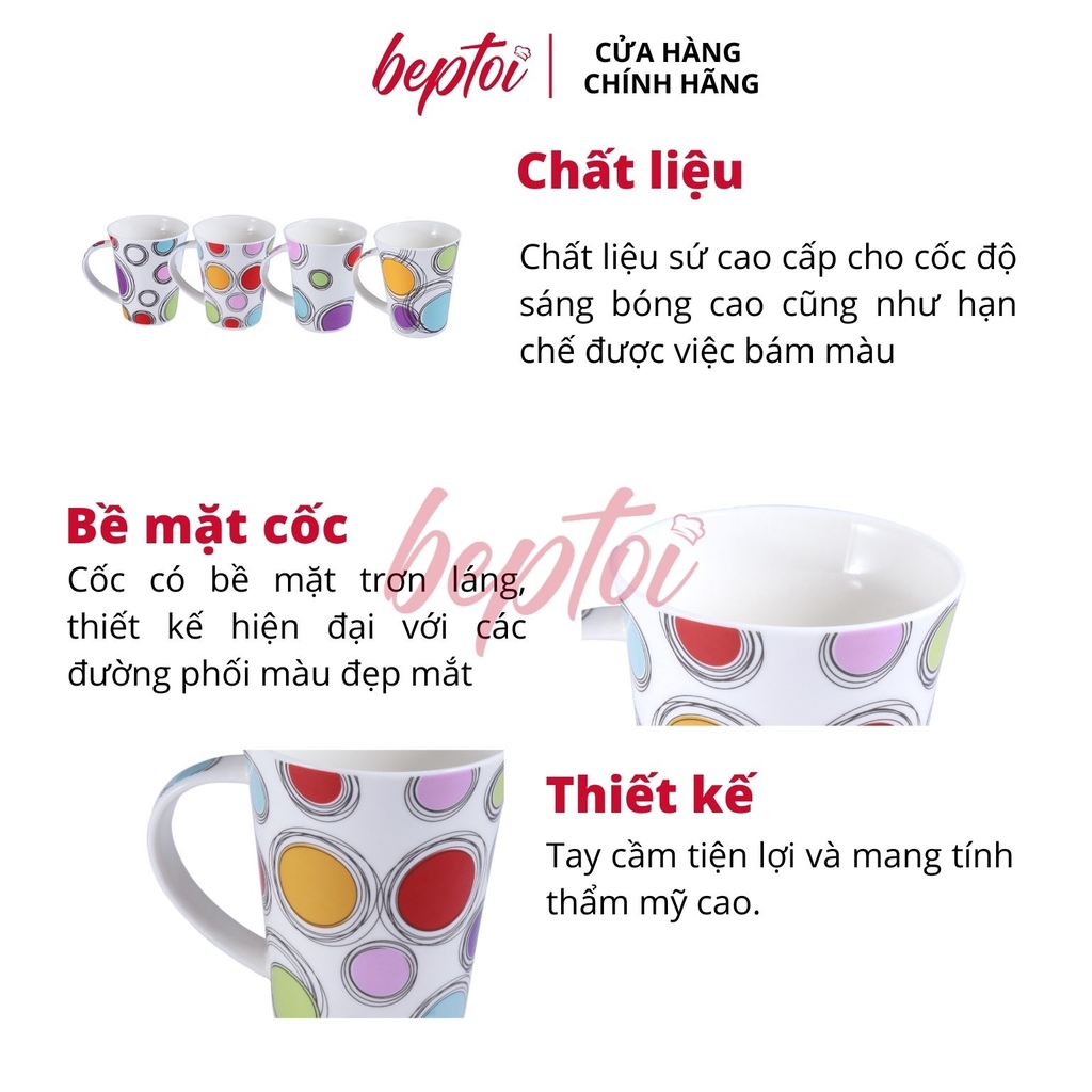 Cốc sứ cao cấp, ly sứ hoa văn Smart Cook SM1503