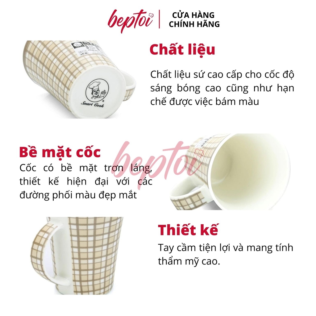 Cốc sứ - Ly sứ hoa văn Smart Cook SM6866