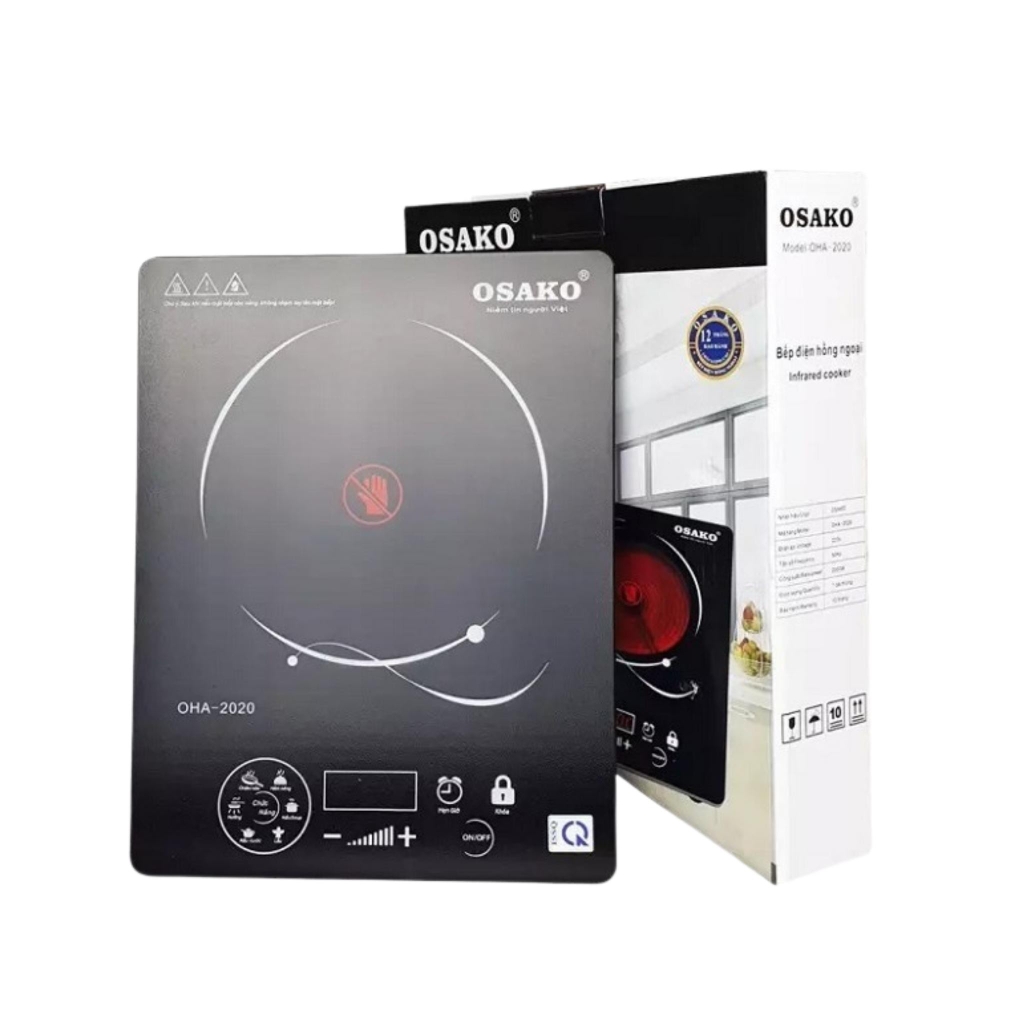 🔥 Bếp Điện Hồng Ngoại Osako OHA-2020 (2000W) - Cảm Ứng Nhạy, Không Kén Nồi, Hẹn Giờ, Mặt Kính Ceramic 🔥