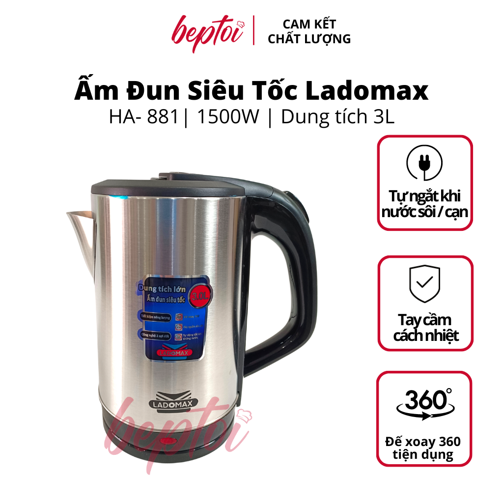 Ấm siêu tốc 3.0L Ladomax Ha-881