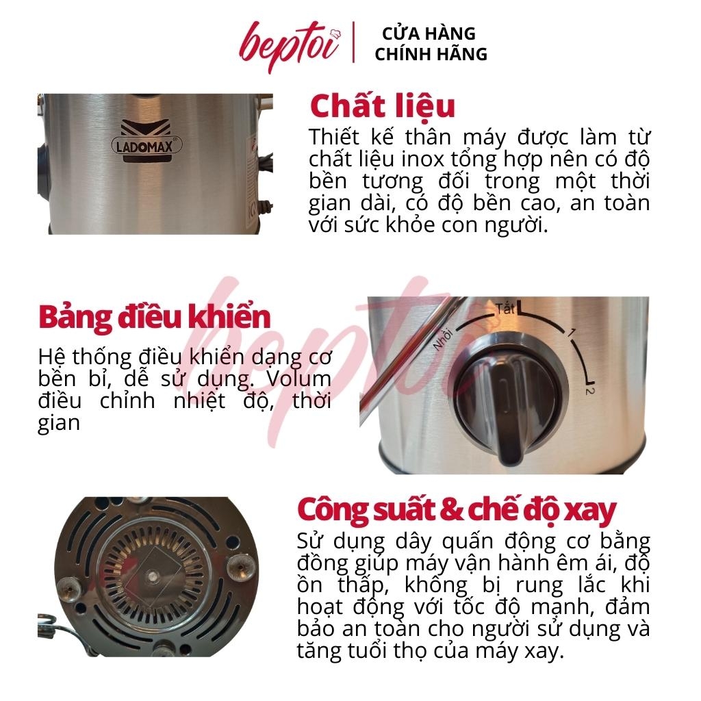 Máy ép trái cây Ladomax, máy ép nhanh hoa quả công suất 600W HA-966