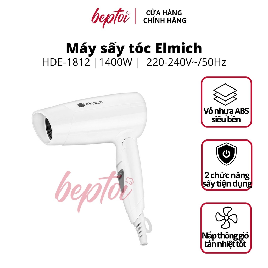 Máy sấy tóc Màu Trắng Elmich HDE-1812