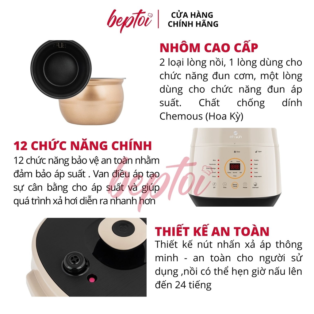 Nồi cơm điện áp suất đa năng Elmich 5 lít PCE-1806