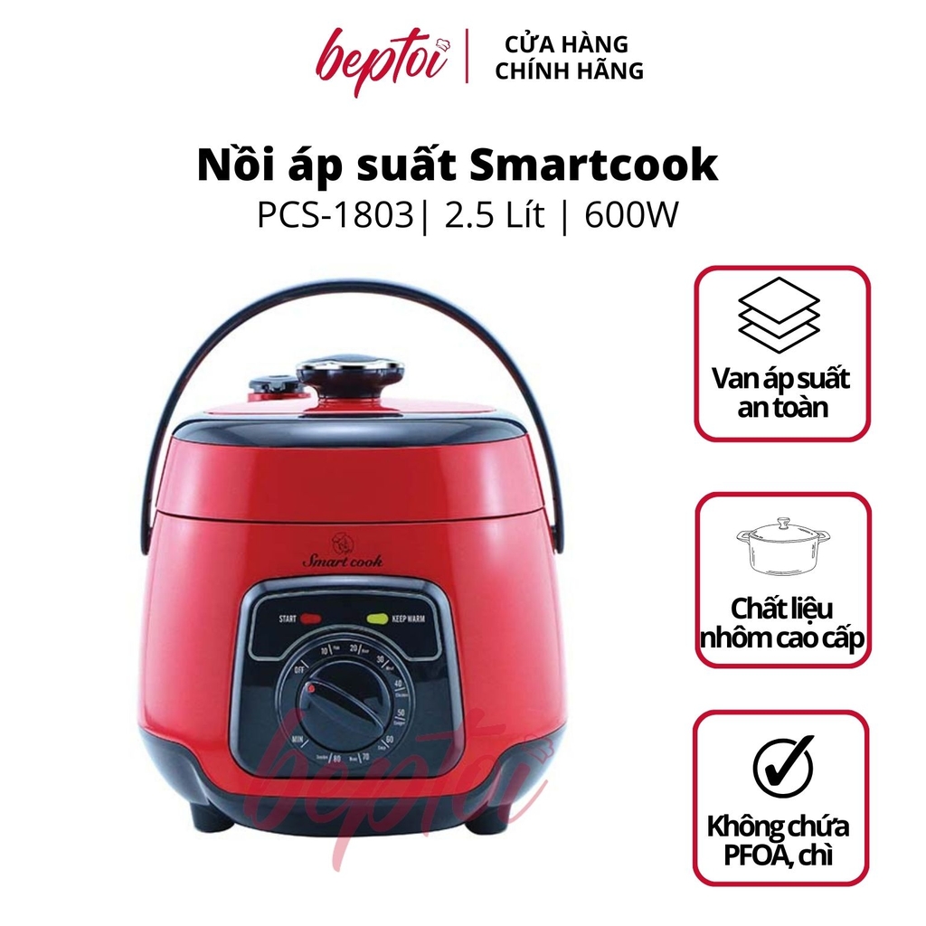 Nồi áp suất đa năng Smartcook 2.5L, nồi áp suất điện đa năng Smartcook PCS-1803