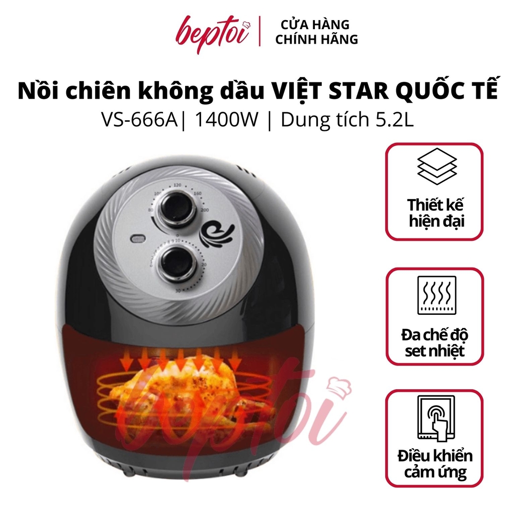 Nồi chiên không dầu 3,5L Vietstar VS-666A