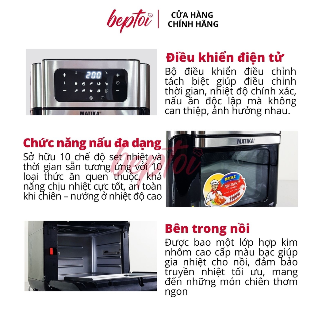Nồi chiên không dầu 12L Matika MTK-9312