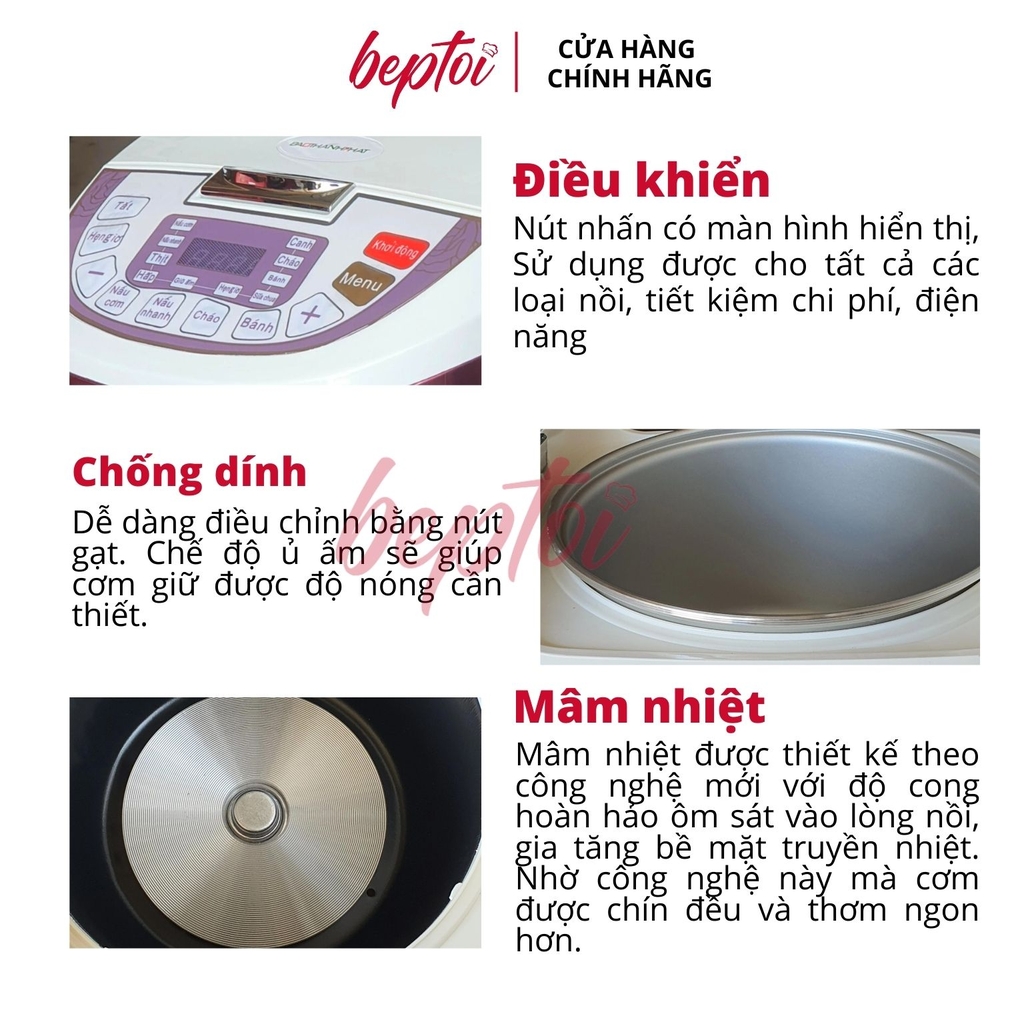 Nồi cơm điện tử 1.8L Bảo Thành Phát BTP-18T1