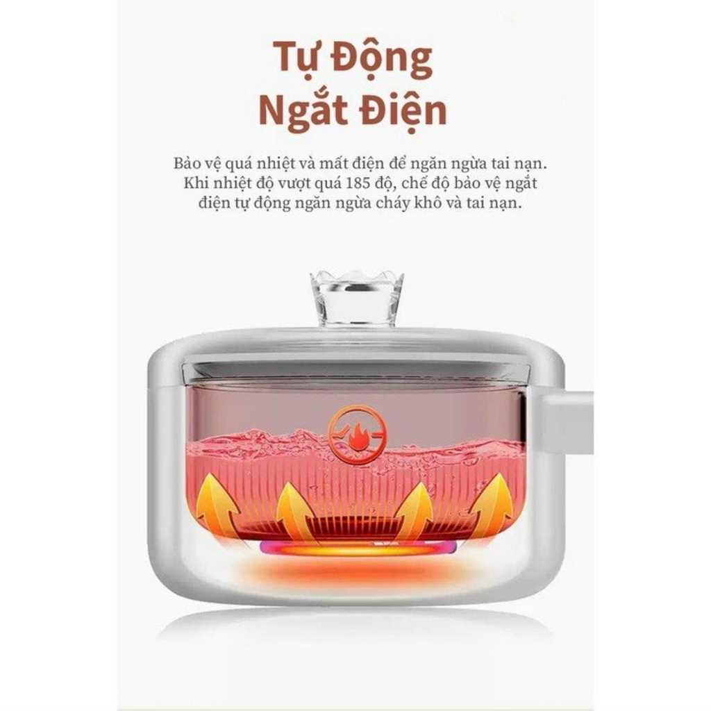 Nồi điện mini TSUKI TS-6332, nồi nấu đa năng 2 tầng, dung tích 1.6L, tự động ngắt điện