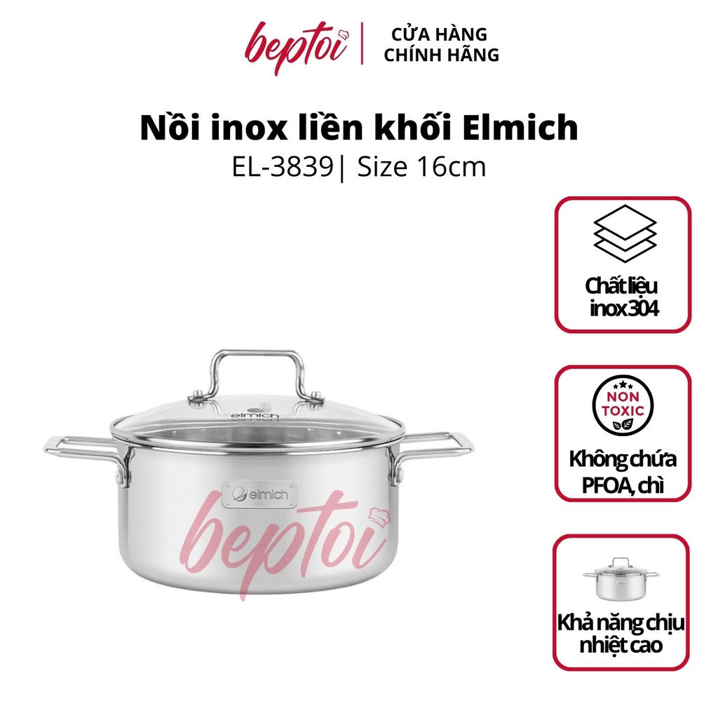 Nồi bếp từ inox 3 lớp liền khối Elmich Trimax XR EL