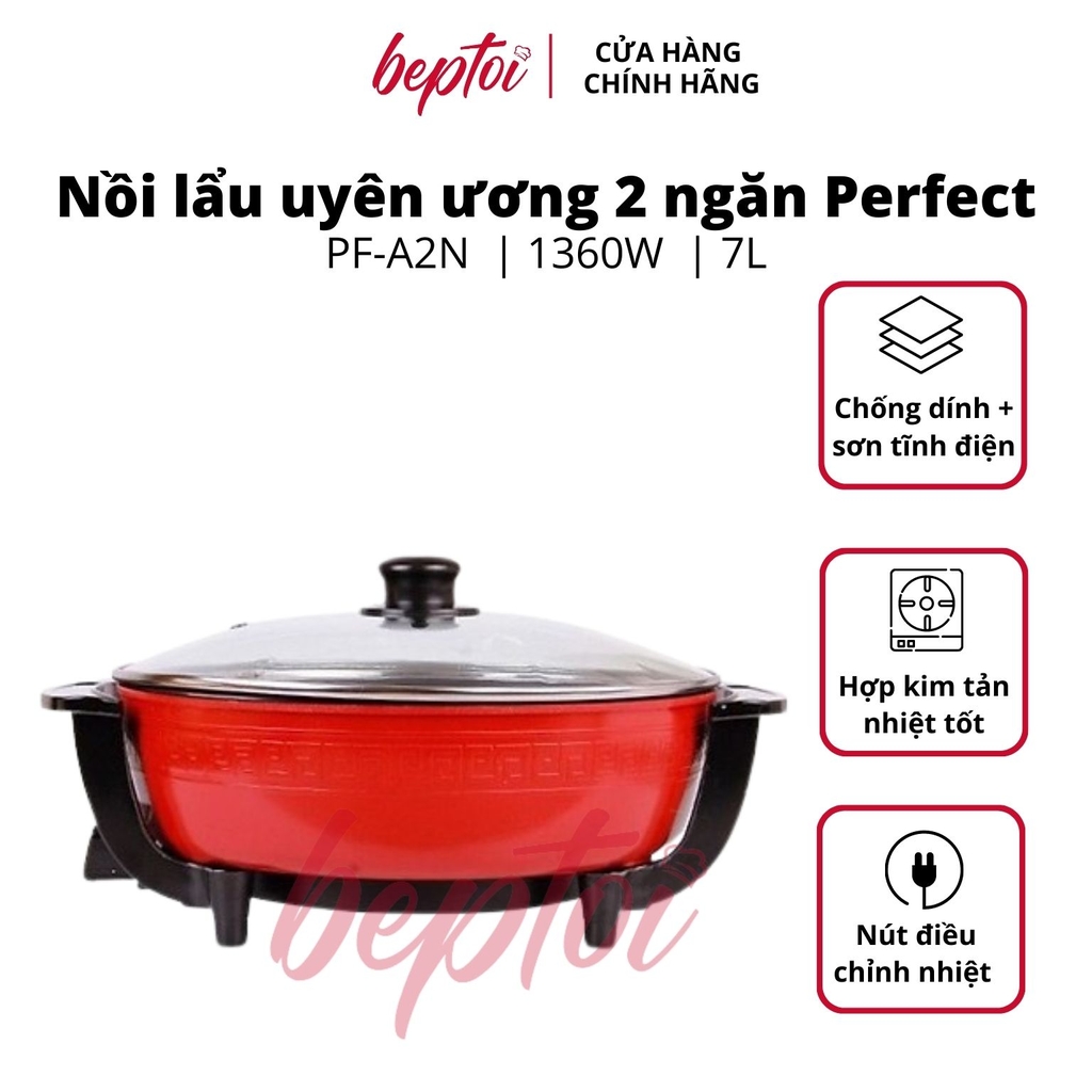 Nồi lẩu điện 2 ngăn 5L Perfect PF-A2N