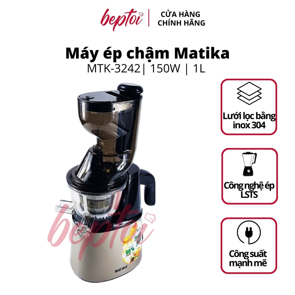 Máy ép trái cây / Máy ép chậm Matika MTK-3242 công nghệ ép hiện đại, giữ nguyên dưỡng chất trong rau củ quả