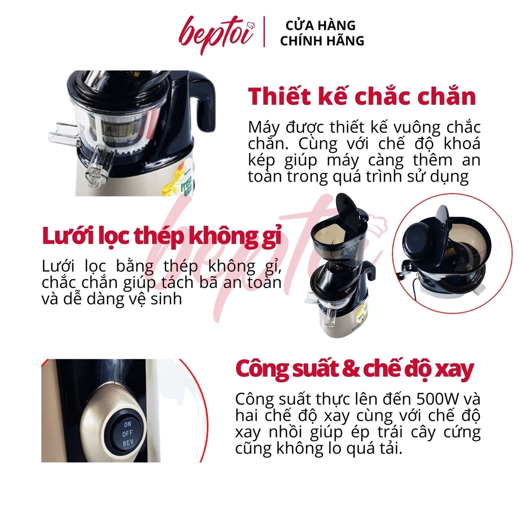 Máy ép trái cây / Máy ép chậm Matika MTK-3242 công nghệ ép hiện đại, giữ nguyên dưỡng chất trong rau củ quả