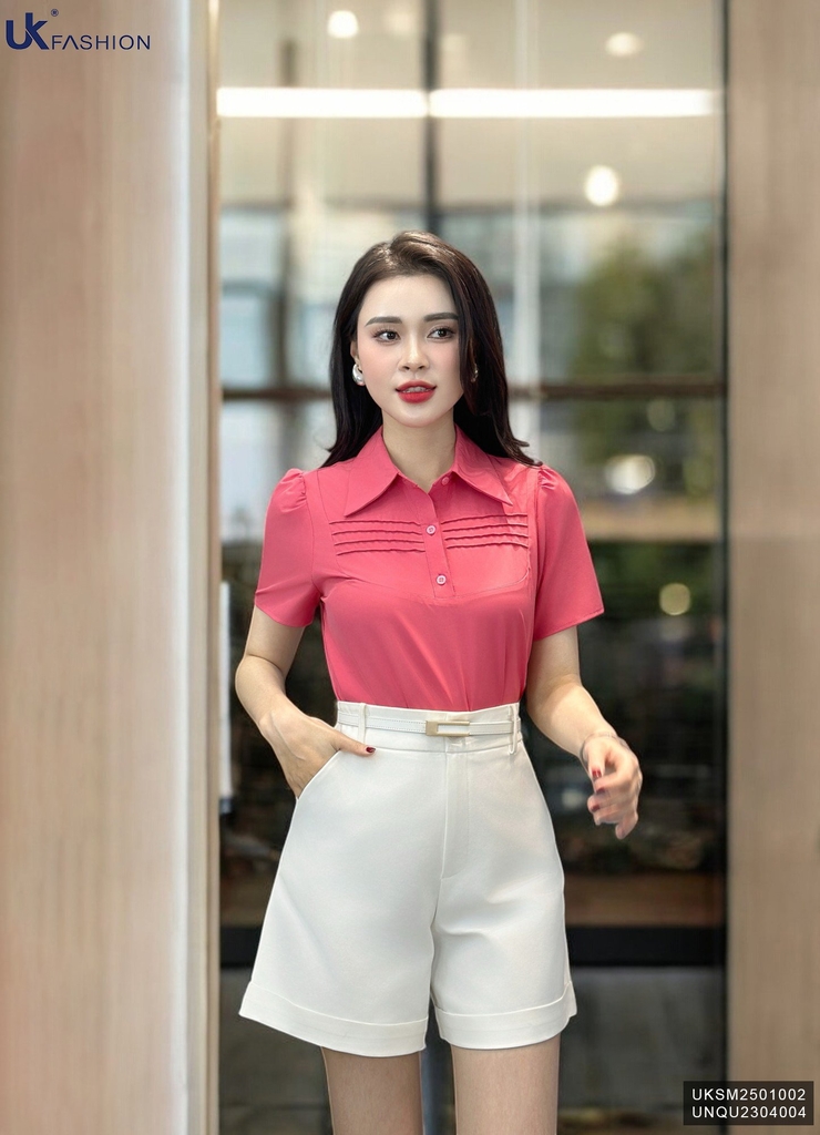 Áo Sơ Mi Mí Ngang Ngực, Nữ Tính Vải Mềm Mại UKSM2501002