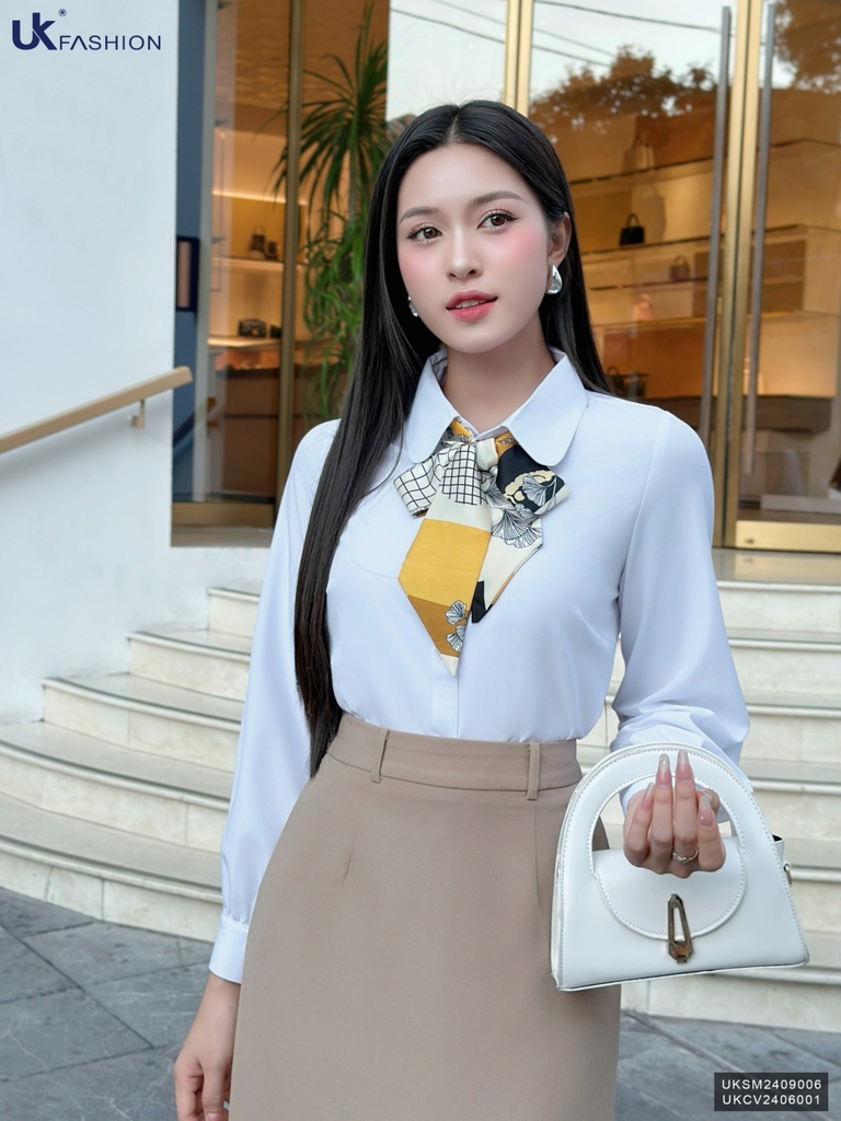 Sơ mi mí nẹp dài tay lịch sự, duyên dáng UKSM2409006