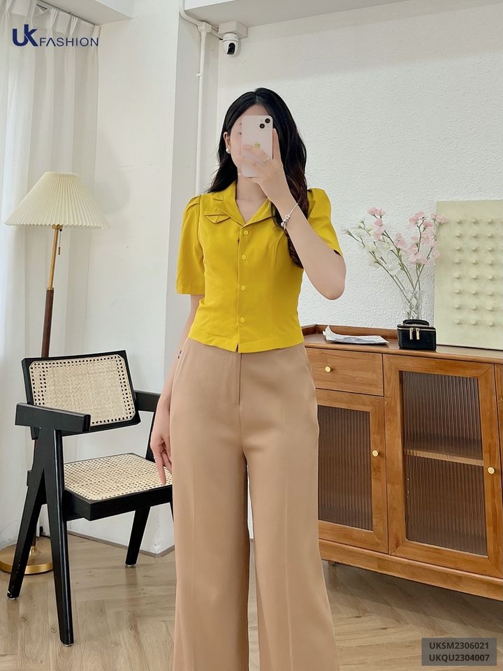 Áo Sơ Mi Cổ Ve Túi Ngực UK Fashion Cao Cấp, Lên Form Đứng Dáng UKSM2306021