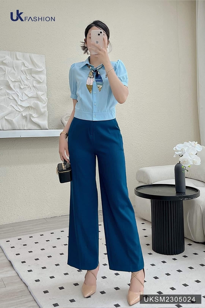 Áo Sơ Mi Cổ Đức Bo Gấu UK Fashion Thanh Lịch, Cao Cấp UKSM2305024