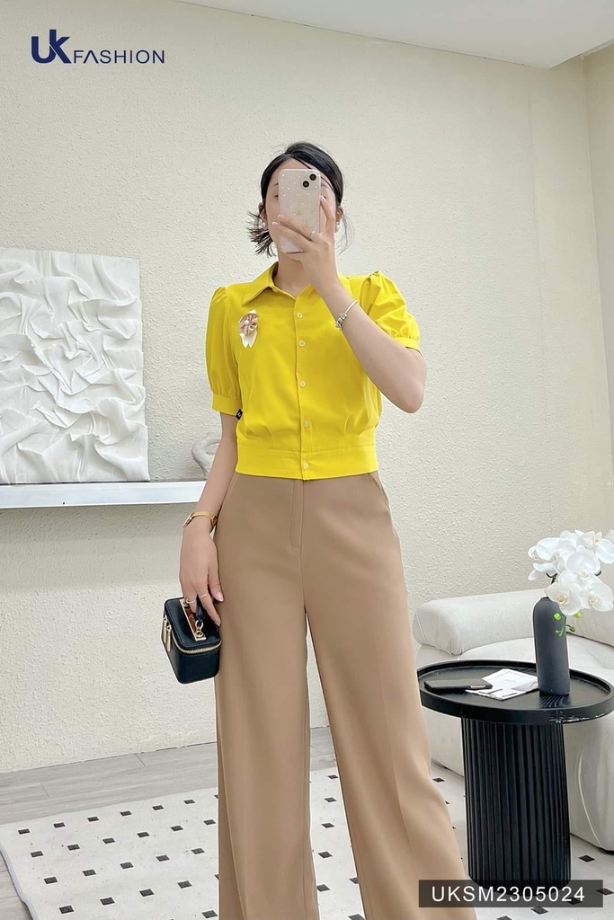 Áo Sơ Mi Cổ Đức Bo Gấu UK Fashion Thanh Lịch, Cao Cấp UKSM2305024