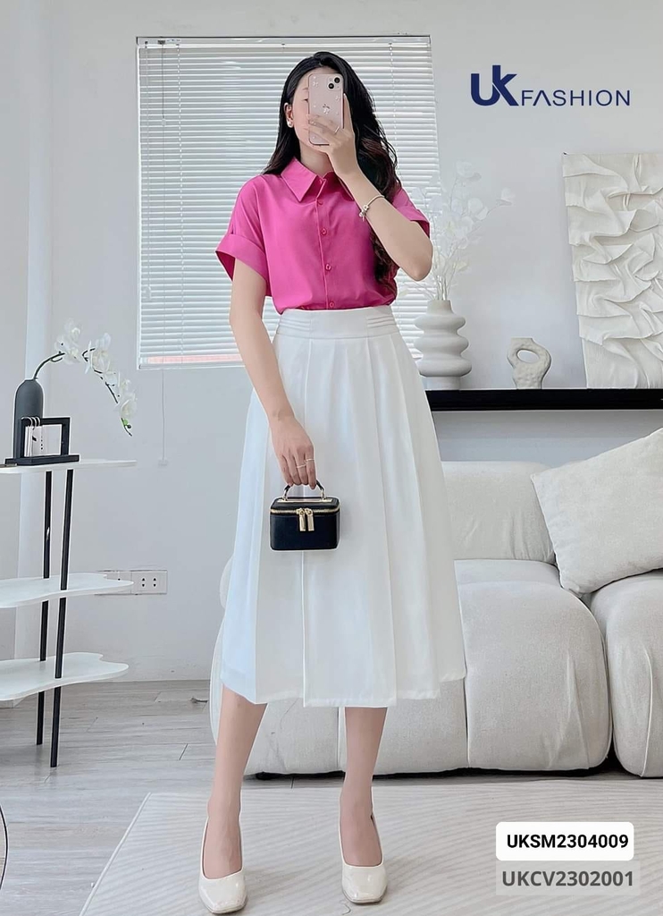 Chân Váy Xòe Xếp UK Fashion Cao Cấp, Xếp Nếp Tinh Tế UKCV2302001