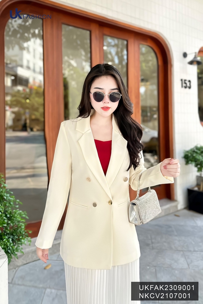 Áo Vest 2 Lớp 4 Cúc Đóng UK Fashion Thanh Lịch, Hiện Đại UKFAK2309001