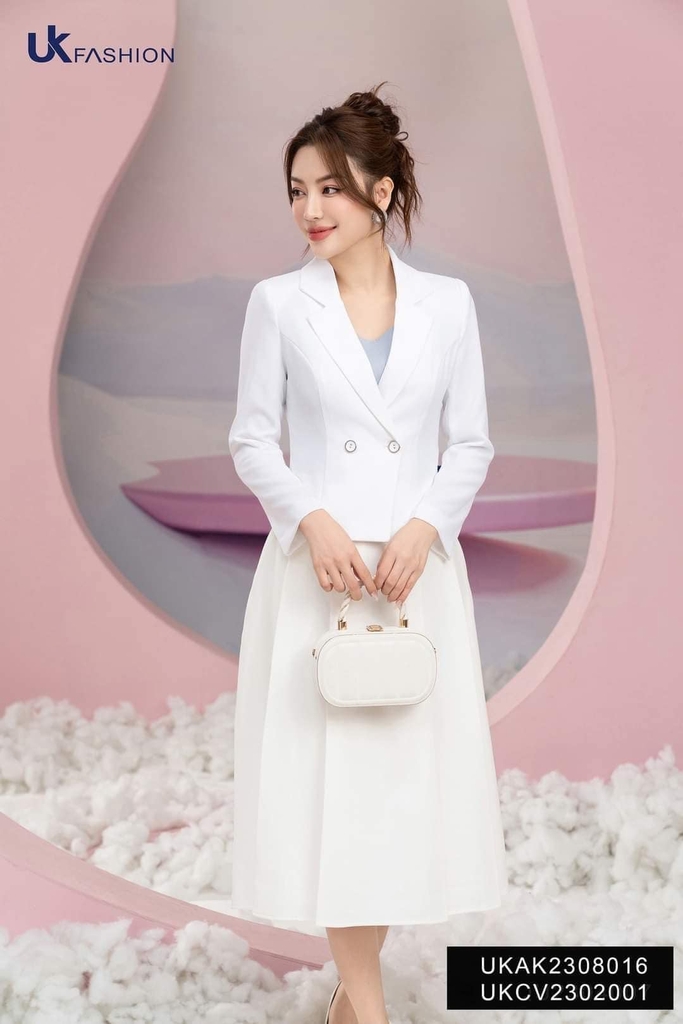 Áo Vest 1 Lớp 2 Cúc Bọc Viền UK Fashion Chuẩn Style Hàn UKAK2308016