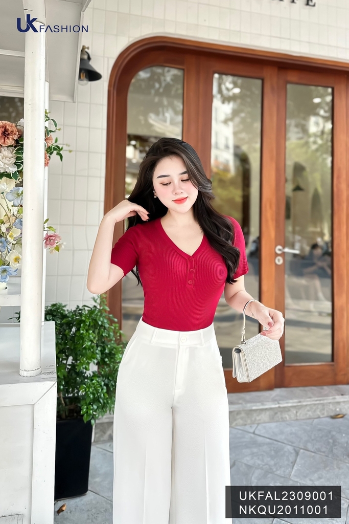 Áo Len Cộc Tay 3 Cúc UK Fashion Trendy UKFAL2309001