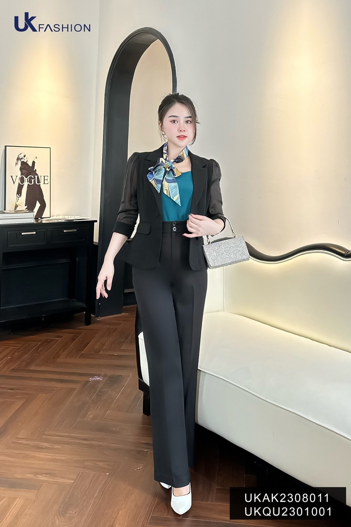 Áo Vest 1 Lớp Phối Tay Lỡ UK Fashion Đẹp, Sang Hết Nấc UKAK2308011