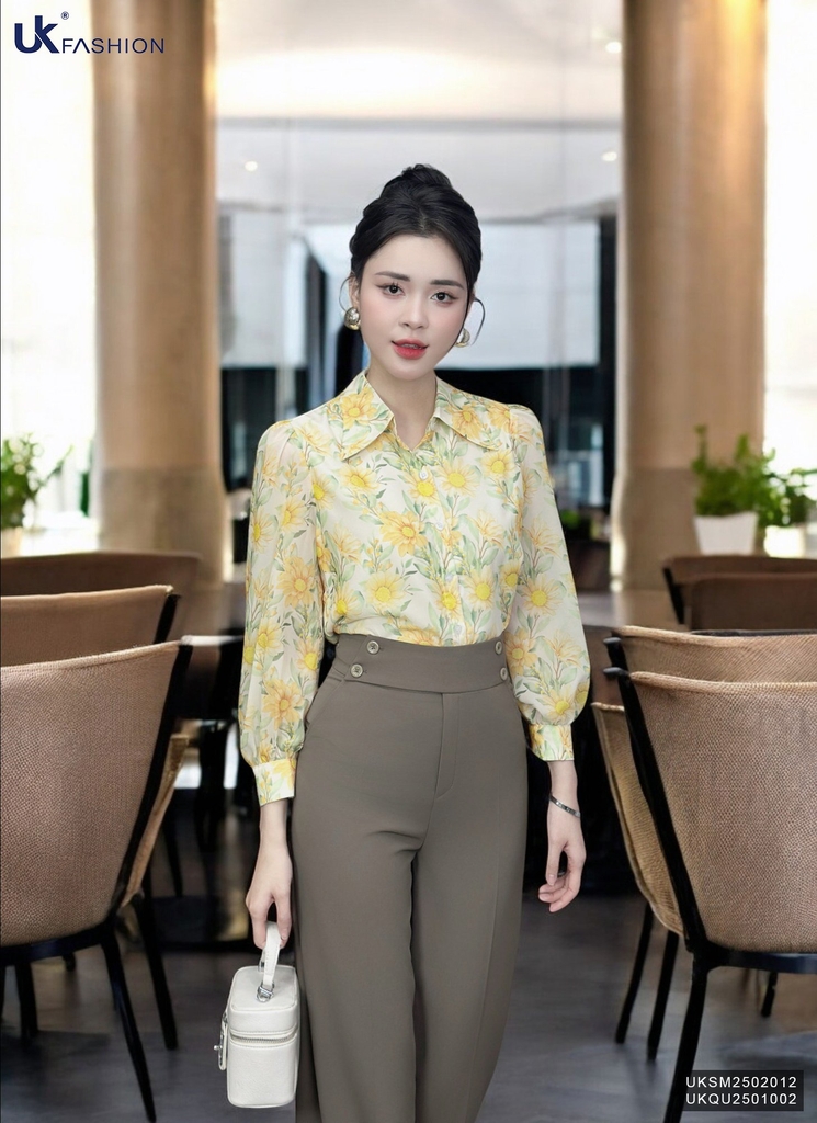 Sơ mi hoa cổ đức màu sắc xinh xắn và mát mẻ chào hè UKSM2502012