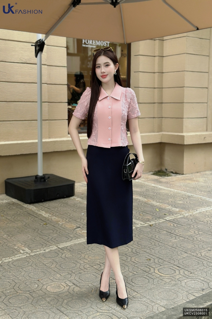Sơ mi phối ren cục nẹp - vừa đẹp vừa sang UKSM2506015