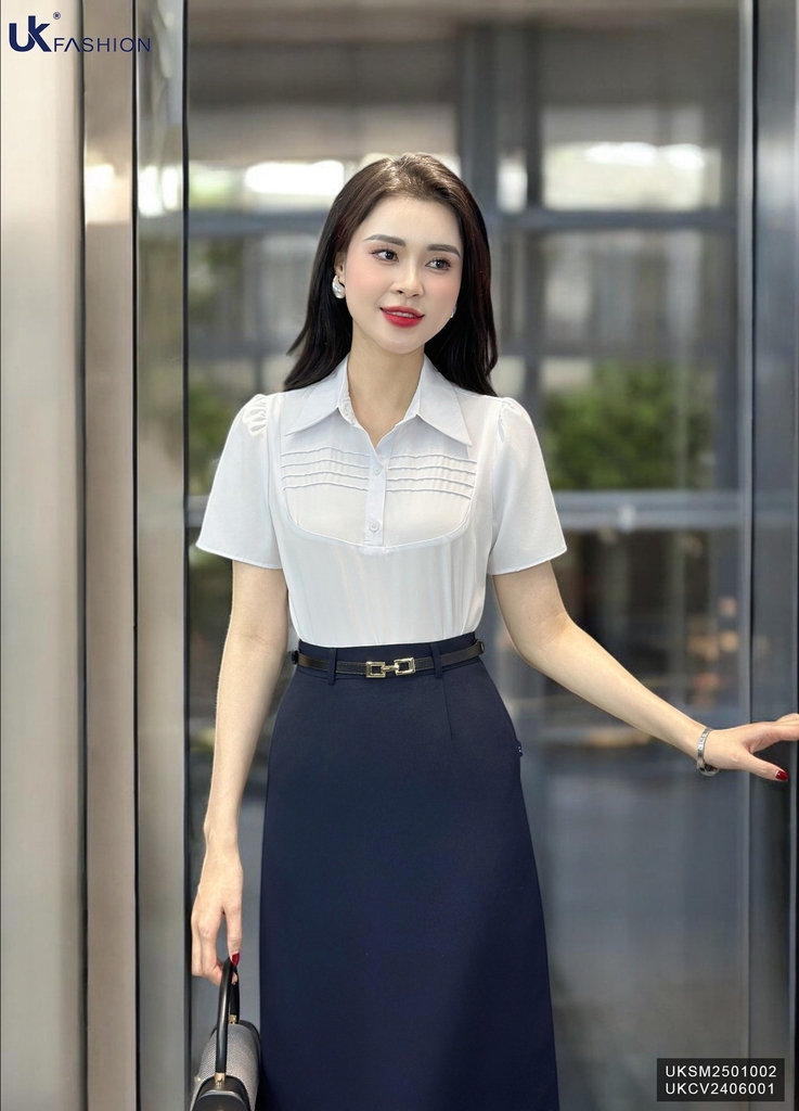 Áo Sơ Mi Mí Ngang Ngực, Nữ Tính Vải Mềm Mại UKSM2501002