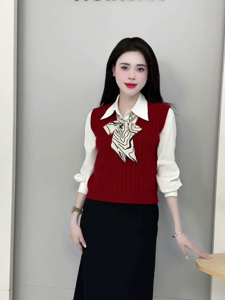 Áo Len Ghi Lê Gân UK Fashion Trẻ Trung, Nữ Tinh Vải Mềm Mịn UKFAL2410011