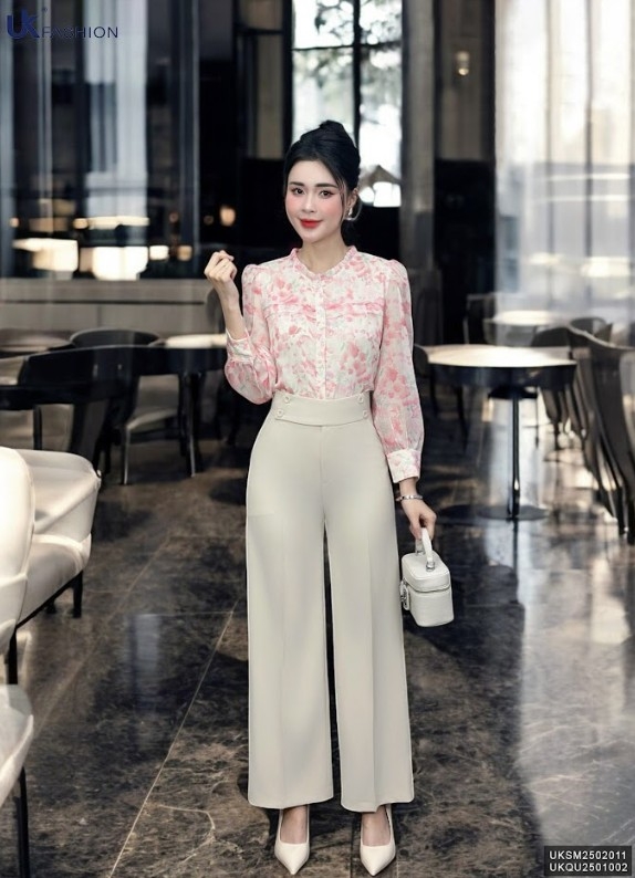 Quần ống rộng cạp súp 4 cúc UK Fashion Thời Trang Công Sở Trẻ Trung, Nữ Tính, Vải Mềm UKQU2501002