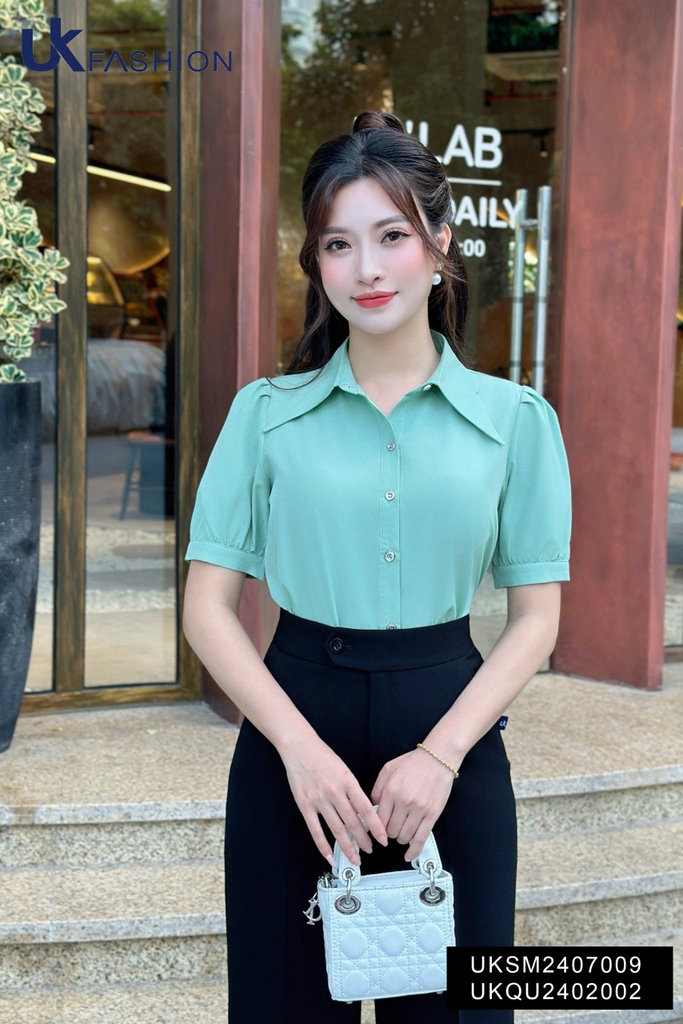 Áo Sơ Mi Tay Lỡ Cổ Đức Kiểu UK Fashion Thanh Lịch, Nữ Tính Vải Mềm Mịn UKSM2407009