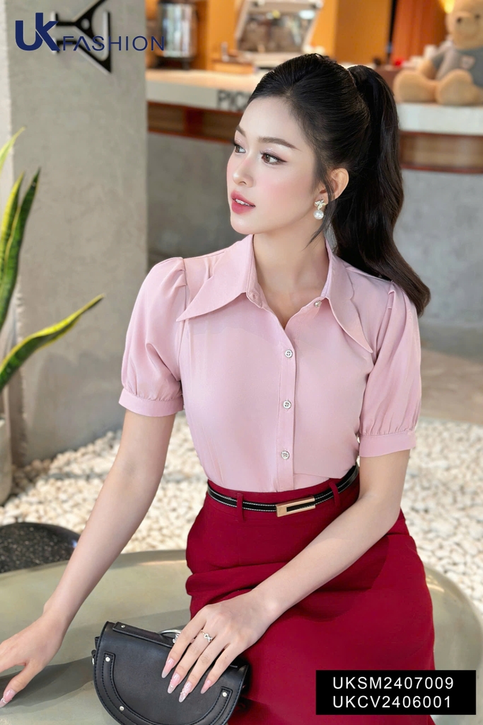 Áo Sơ Mi Tay Lỡ Cổ Đức Kiểu UK Fashion Thanh Lịch, Nữ Tính Vải Mềm Mịn UKSM2407009