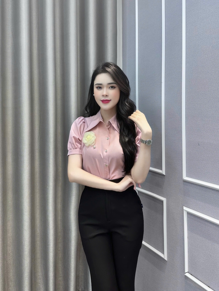 Áo Sơ Mi Tay Lỡ Cổ Đức Kiểu UK Fashion Thanh Lịch, Nữ Tính Vải Mềm Mịn UKSM2407009