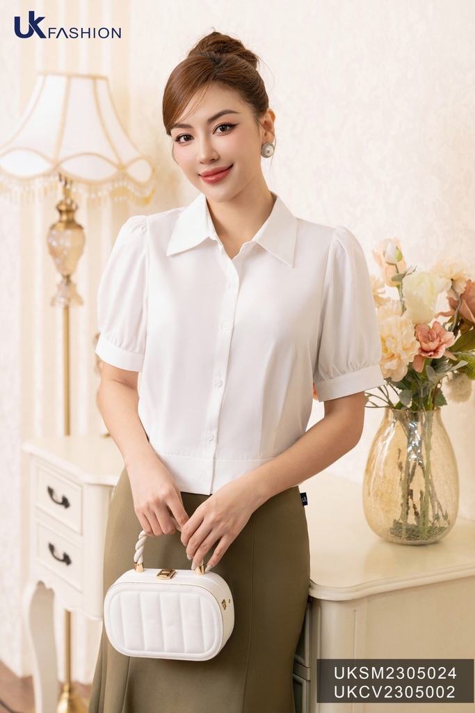 Áo Sơ Mi Cổ Đức Bo Gấu UK Fashion Thanh Lịch, Cao Cấp UKSM2305024