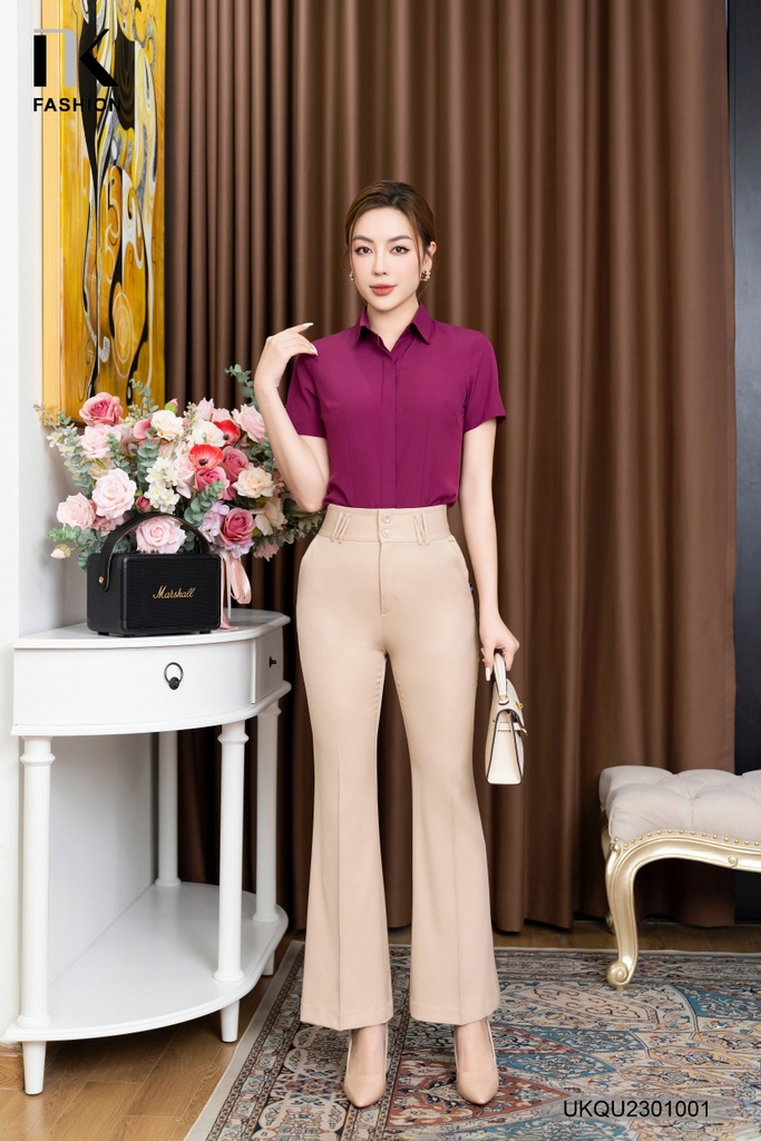 Quần Ống Loe UK Fashion Hack Dáng UKQU2301001