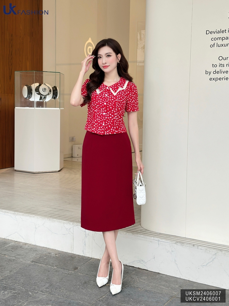 Chân váy A UK Fashion Công Sở Nữ Thanh Lịch, Vải Mềm Mịn UKCV2406001