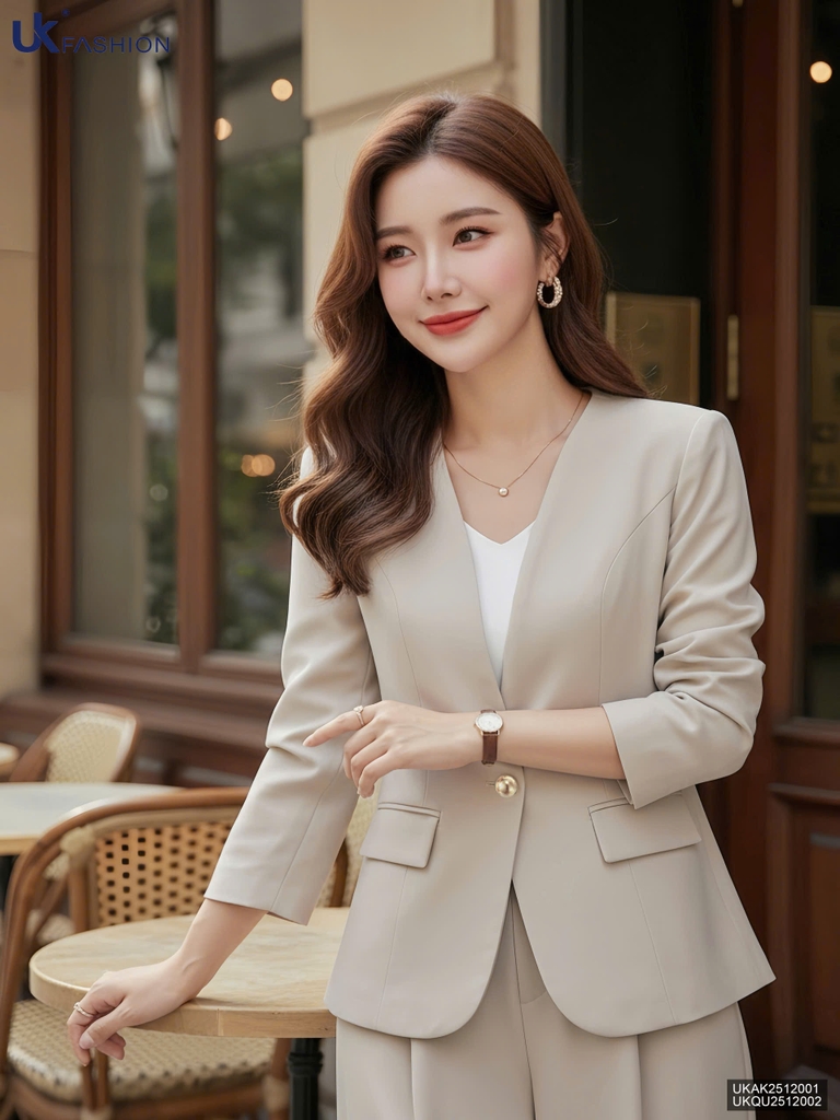 Áo khoác không cổ sang xịn UK UKAK2512001