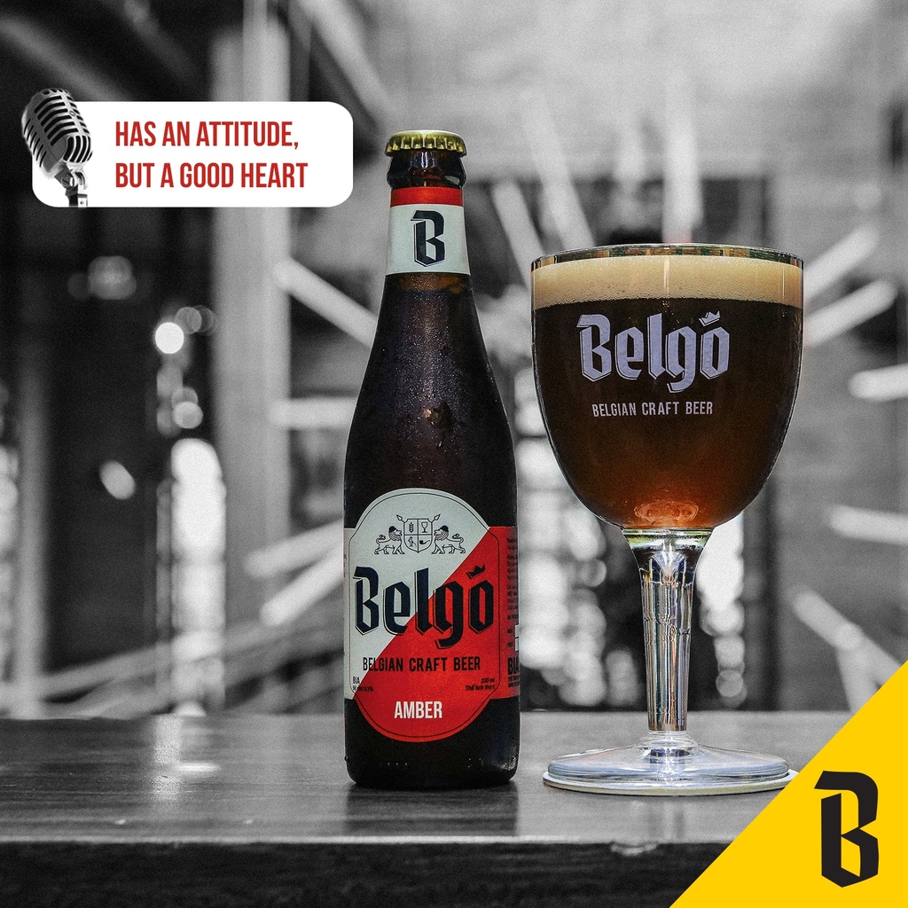 Bia Belgo Amber Chai 330ml