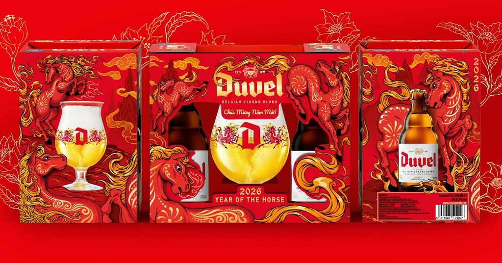 Hộp quà bia Duvel Tết 2026
