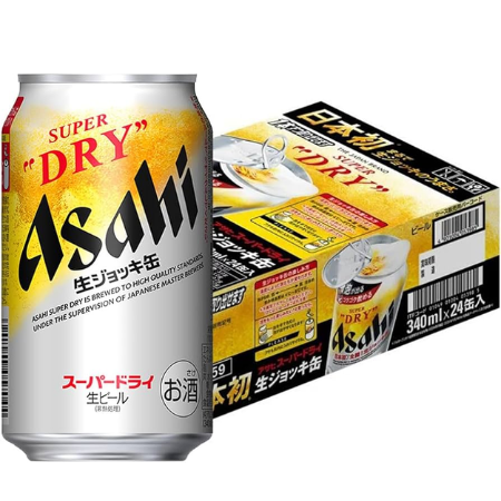 Bia Nhật Asahi Super Dry Nama Jokki 5,0% - Lon 340ml - Thùng 24