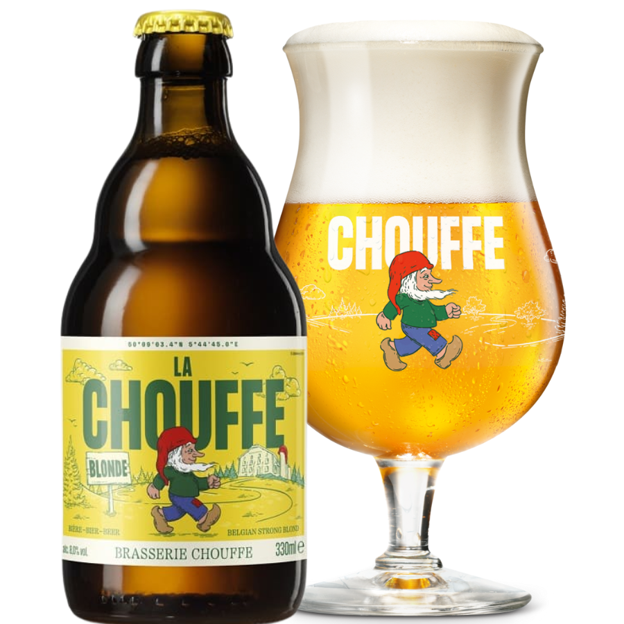 Hộp quà Bia Bỉ La Chouffe (4 chai + 1 ly)