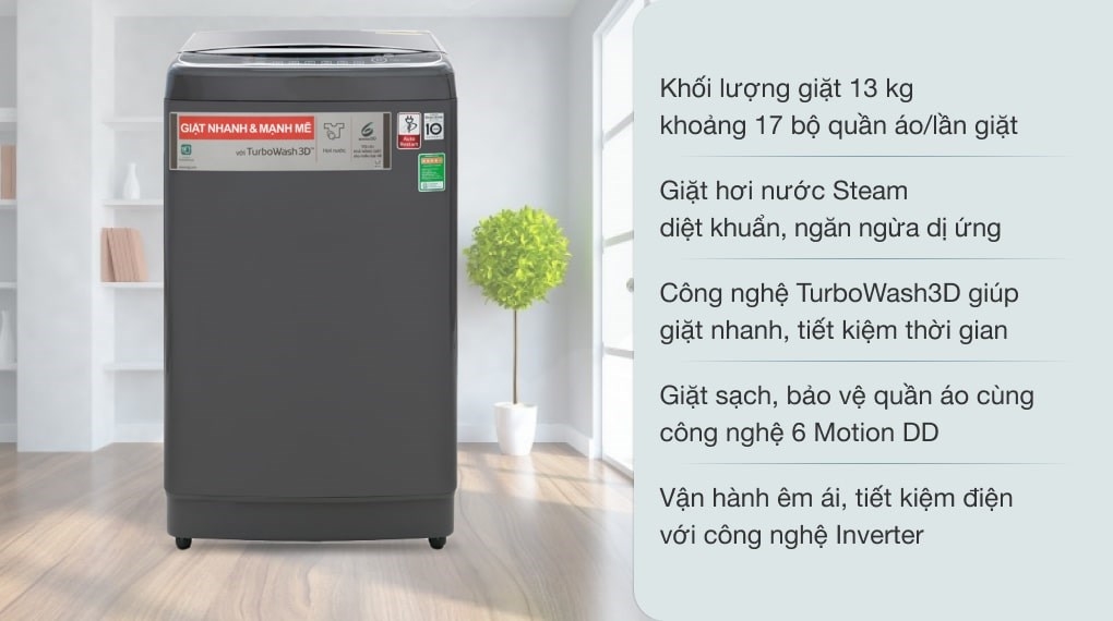 Máy giặt LG TurboWash3D Inverter 13 kg TH2113SSAK
