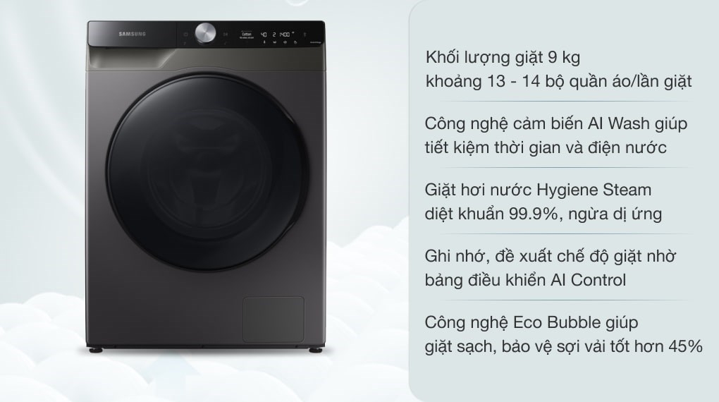 Máy giặt Samsung AI Inverter 9kg WW90TP44DSB