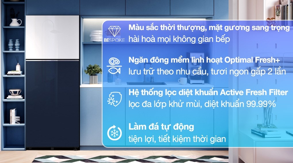 Tủ lạnh Samsung Inverter 305 lít Bespoke RT31CB56248ASV