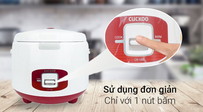 Nồi cơm điện 1.8 lit Cuckoo CR1055 (Trắng Đỏ)
