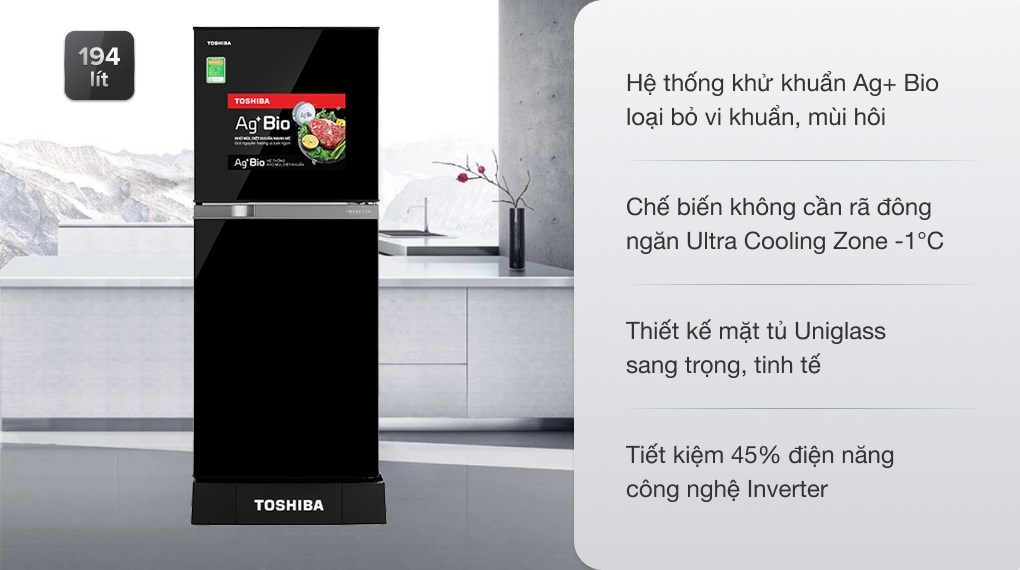 Tủ lạnh Toshiba Inverter 194 lít GR-A25VM(UKG1)