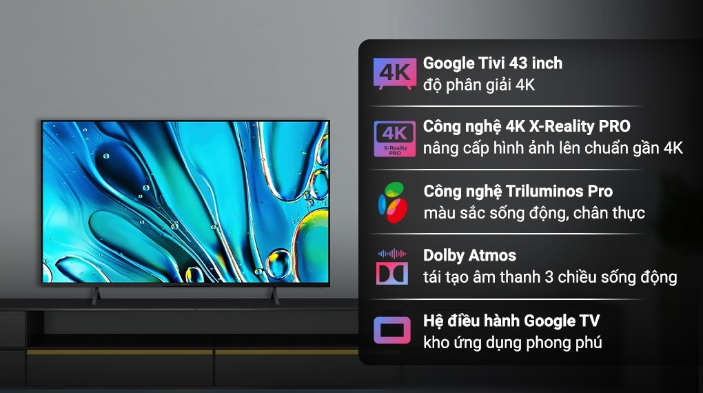 Tivi Sony BRAVIA 3 LED K-43S30 (New 2024)